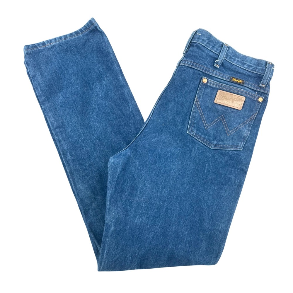 Wrangler 936DEN Cowboy Cut Slim Fit Jeans Mens 36x34 Blue Denim Straight Leg